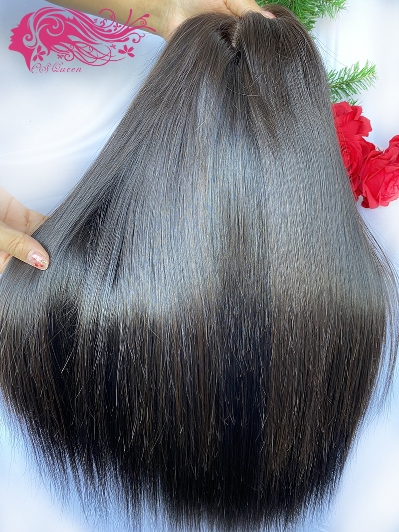 Csqueen Raw Straight hair 2*6 Transparent lace Closure Wig 100% Raw Hair 150%density